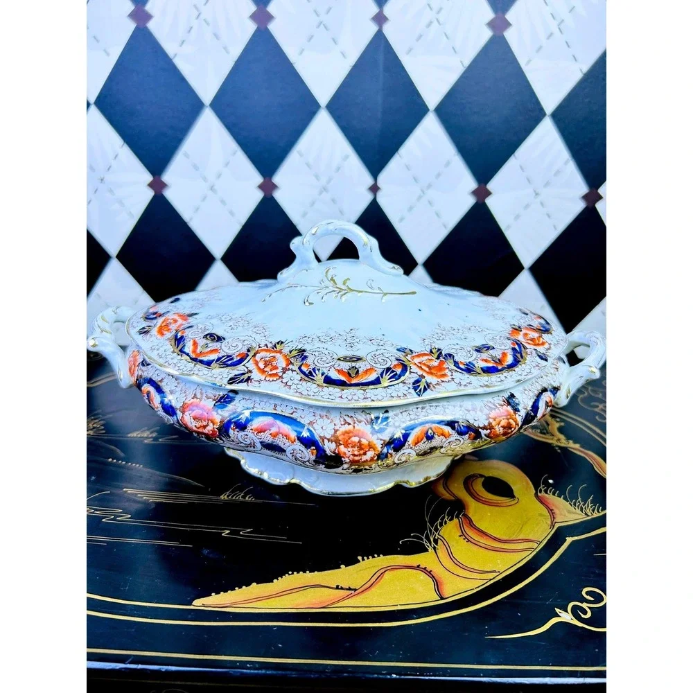 Antique English Tureen‎ Covered Serving Dish Clarion John Bennett Victorian